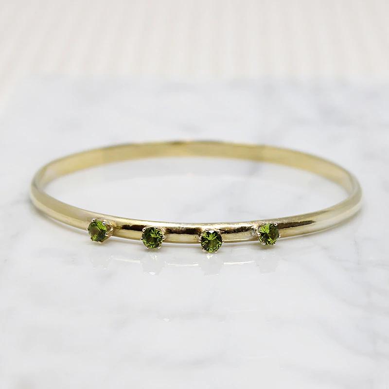 Gold Filled Bangle Studded with Peridot