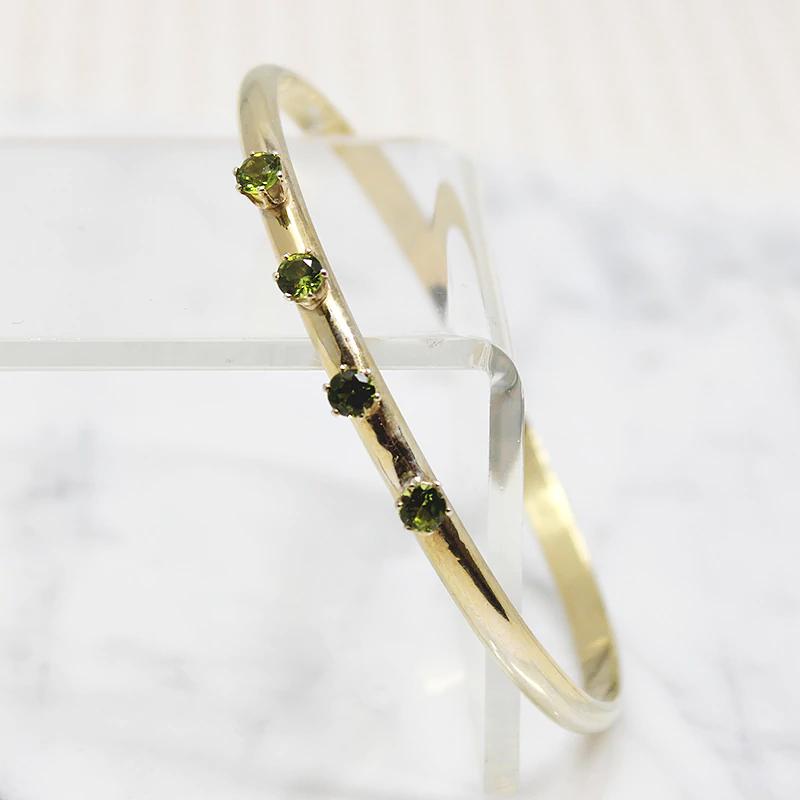 Gold Filled Bangle Studded with Peridot