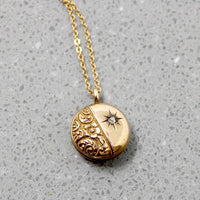 Engraved Victorian Pendant with Diamond Accent