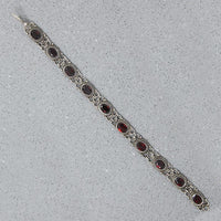 Romantic Garnet Set Sterling Silver Bracelet