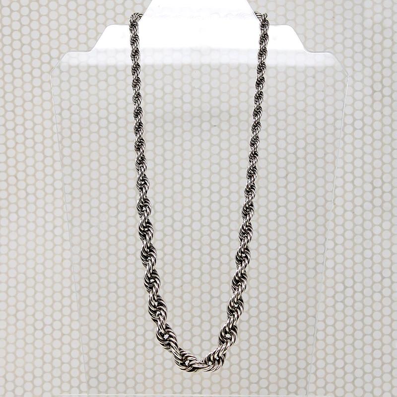 Supple & Sophisticated Graduated Silver Rope Chain