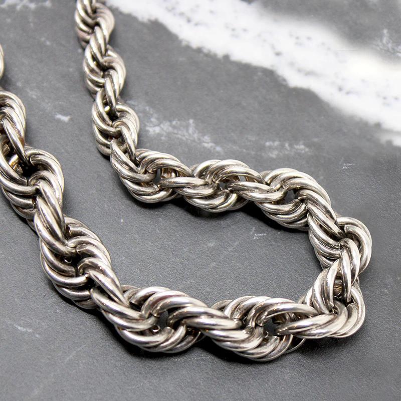 Supple & Sophisticated Graduated Silver Rope Chain