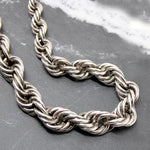 Supple & Sophisticated Graduated Silver Rope Chain