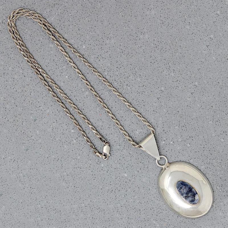 Sodalite in Mexican Sterling Silver Necklace
