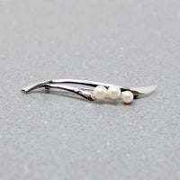 Tender Blades of Grass Brooch with Pearls