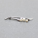 Tender Blades of Grass Brooch with Pearls