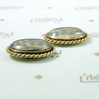 Sentimental Victorian Woven Hair Stud Earrings