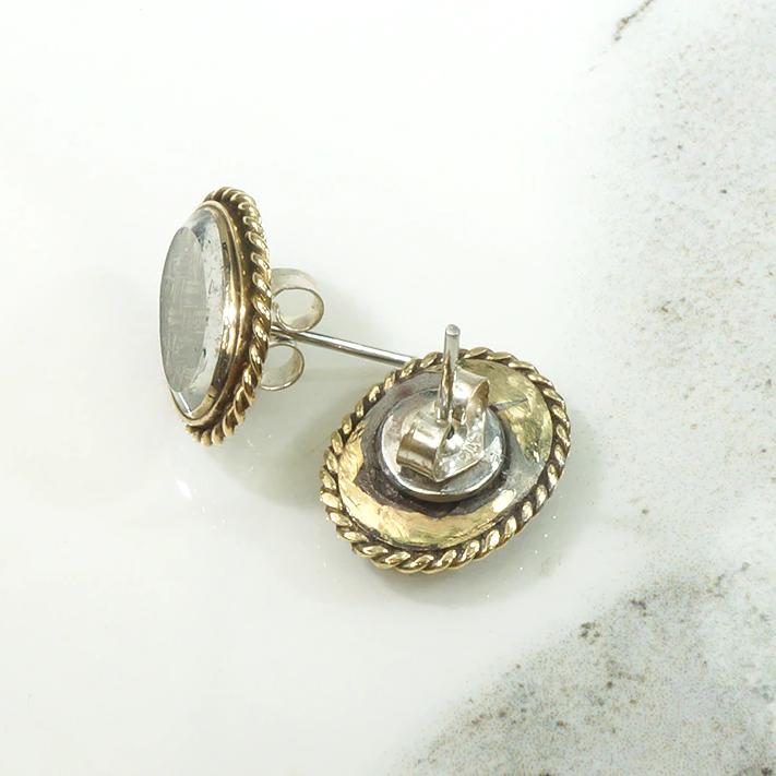 Sentimental Victorian Woven Hair Stud Earrings
