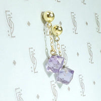 Delicate Drop Earrings of Amethyst & Gold