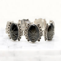 Moody Mexican Obsidian Mask Bracelet