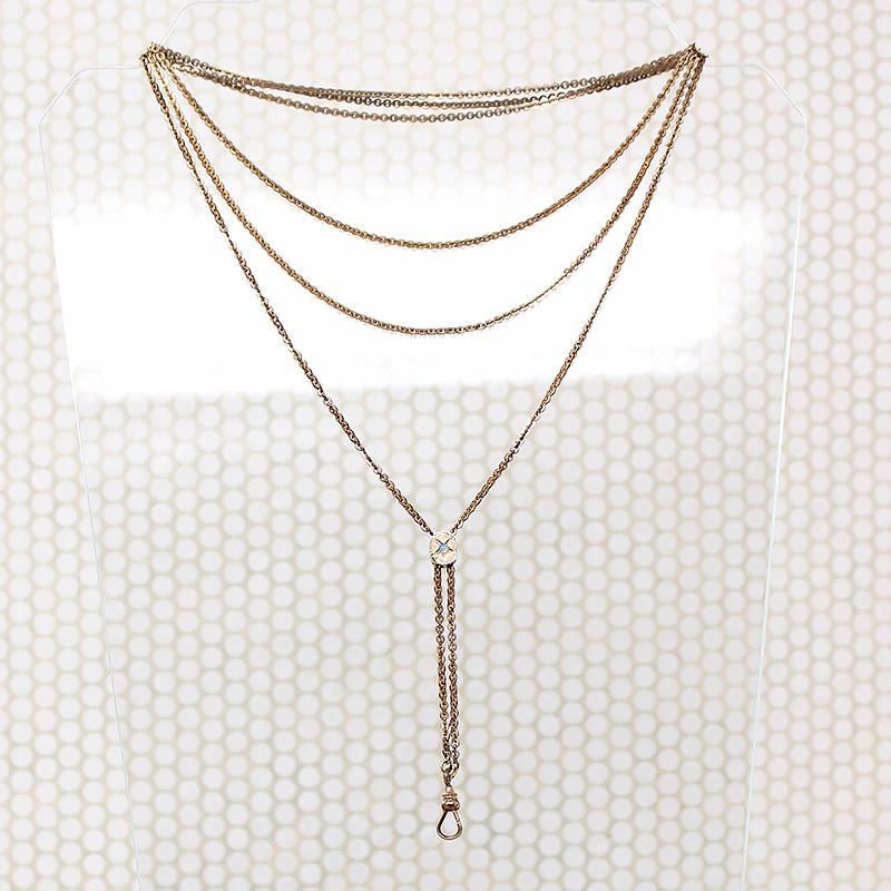 Long Supple Victorian Slide Chain with Opal