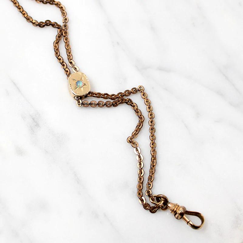 Long Supple Victorian Slide Chain with Opal