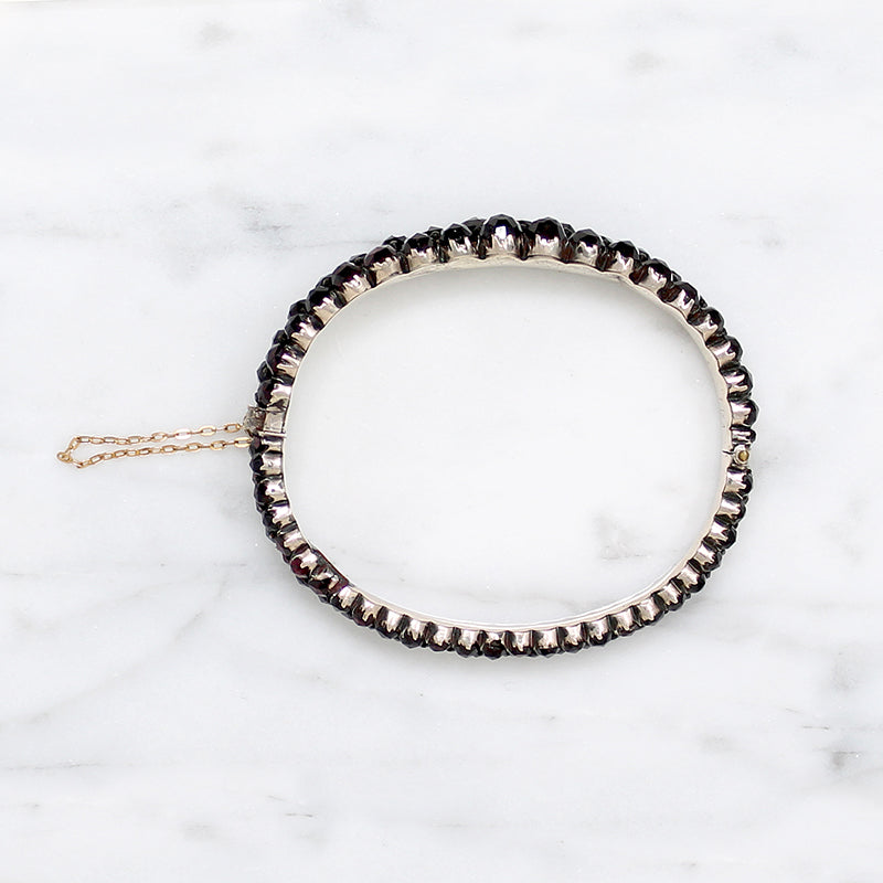 Glittering Graduated Bohemian Garnet Bracelet