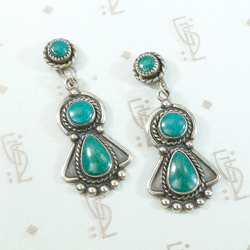 Fabulous Turquoise Earrings with Wonderful Silver Work