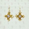 Romantic Silver Gilt Ear Bobs with Amethyst & Pearl