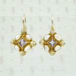 Romantic Silver Gilt Ear Bobs with Amethyst & Pearl