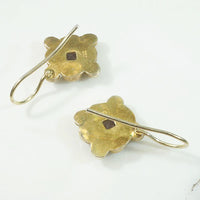 Romantic Silver Gilt Ear Bobs with Amethyst & Pearl