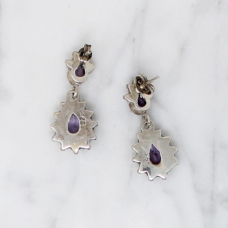 Sparkling Amethyst & Silver Earrings