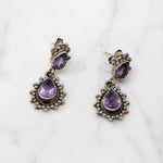 Sparkling Amethyst & Silver Earrings