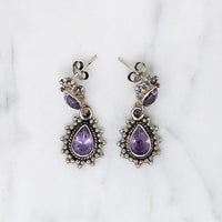 Sparkling Amethyst & Silver Earrings