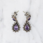 Sparkling Amethyst & Silver Earrings