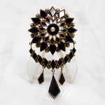Magnificent Victorian Onyx & Gold Swag Brooch