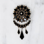 Magnificent Victorian Onyx & Gold Swag Brooch