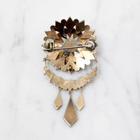 Magnificent Victorian Onyx & Gold Swag Brooch