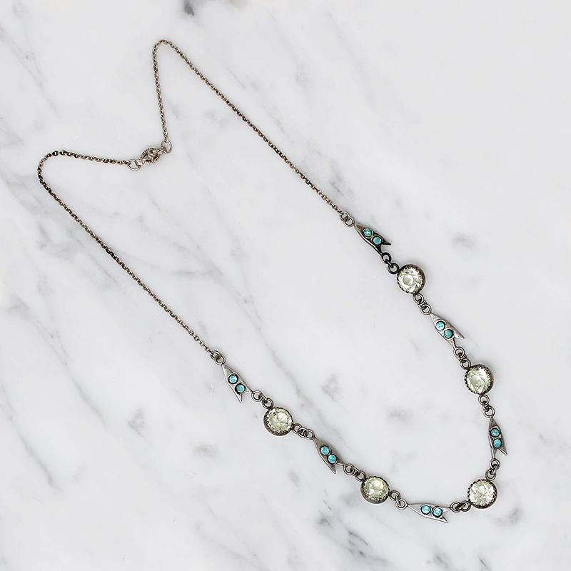 Magical Art Deco Silver & Crystal Necklace