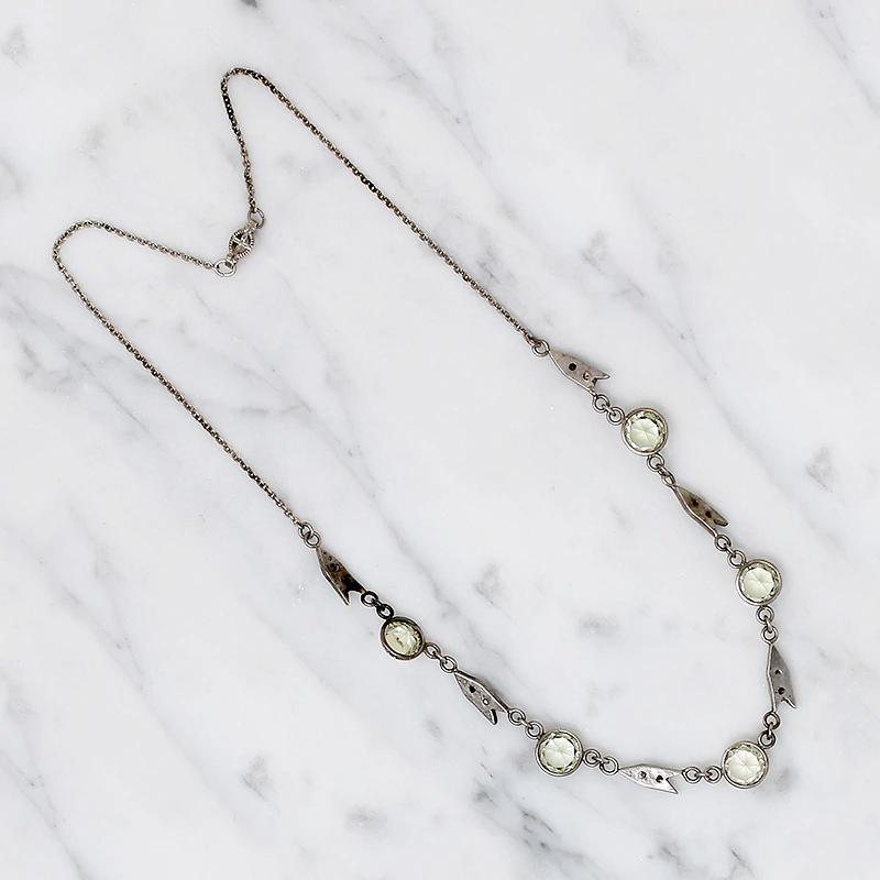 Magical Art Deco Silver & Crystal Necklace