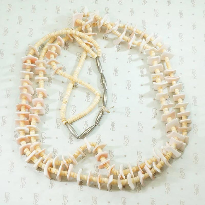 Blushing Pink Shell & Heishi Bead Necklace