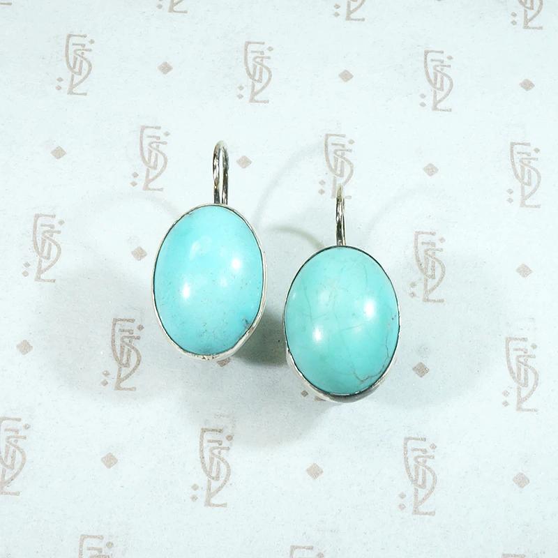 Tranquil Turquoise Earbobs in Sterling Silver