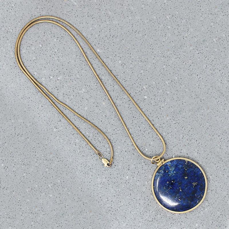 Moody Midnight Blue Lapis Pendant