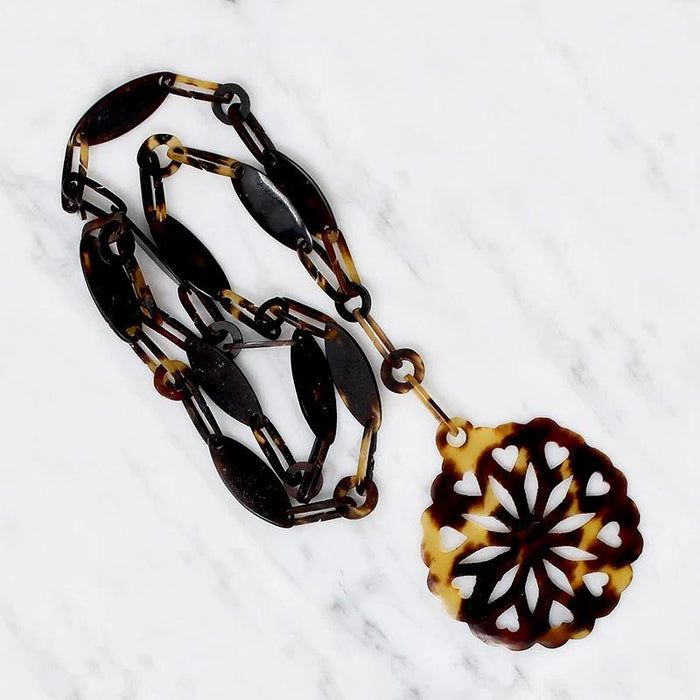 Unusual Antique Carved Organic Necklace