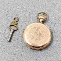 Pretty Fruit & Rabbit Engraved Pocket Watch
