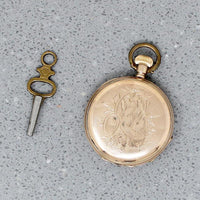 Pretty Fruit & Rabbit Engraved Pocket Watch