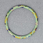 Green Cloisonné Bangle with Flowers