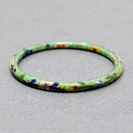 Green Cloisonné Bangle with Flowers