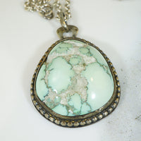Incredible Turquoise in Silver Necklace Signed Skaggs