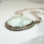 Incredible Turquoise in Silver Necklace Signed Skaggs
