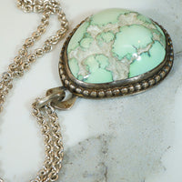 Incredible Turquoise in Silver Necklace Signed Skaggs