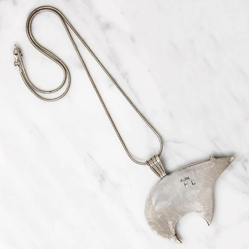 Brilliant Bear Pendant in Bold Stone & Shell Inlay
