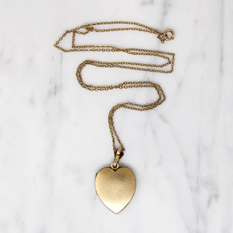 Romantic Engraved Gold Filled Heart Locket