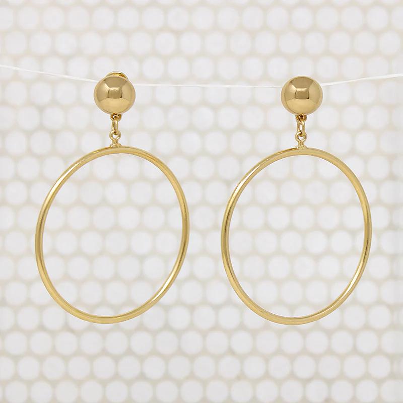 Fun Gold Tone Costume Hoops Signed Monet