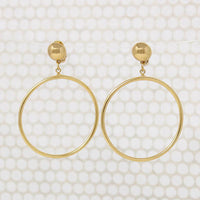 Fun Gold Tone Costume Hoops Signed Monet