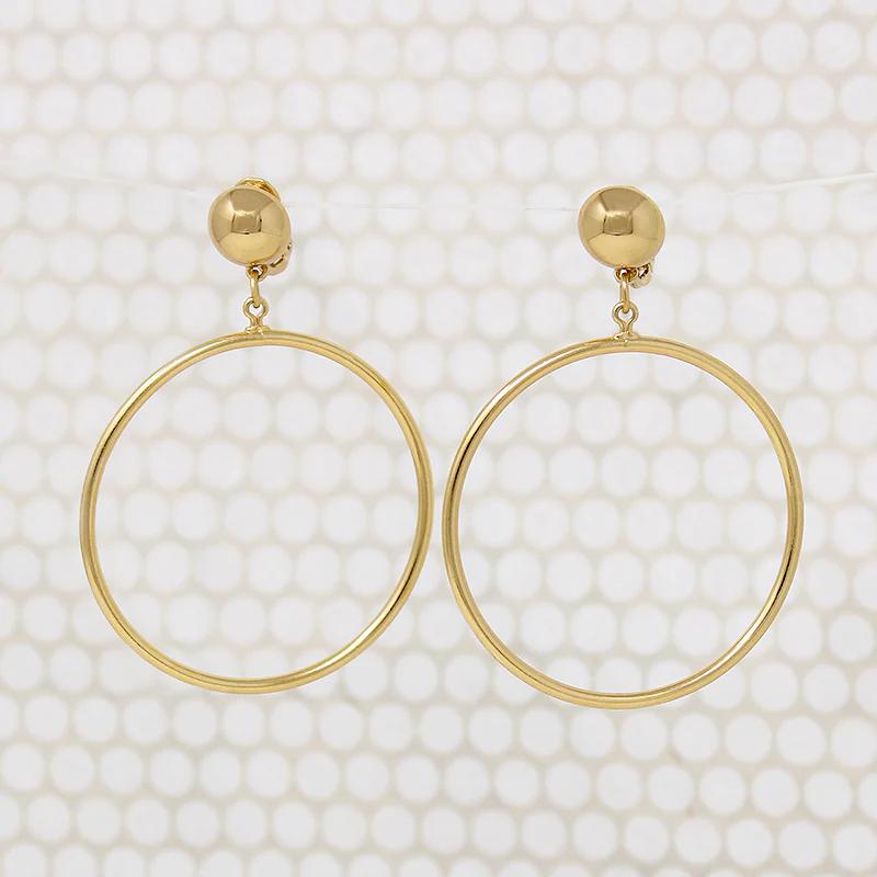 Fun Gold Tone Costume Hoops Signed Monet