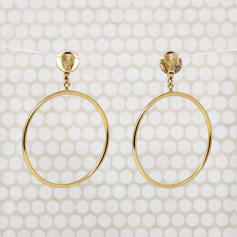 Fun Gold Tone Costume Hoops Signed Monet