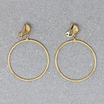 Fun Gold Tone Costume Hoops Signed Monet
