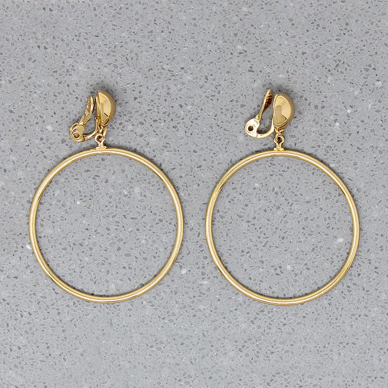Fun Gold Tone Costume Hoops Signed Monet