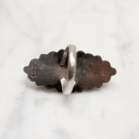 Dramatic Onyx Navette in Mexican Silver Ring